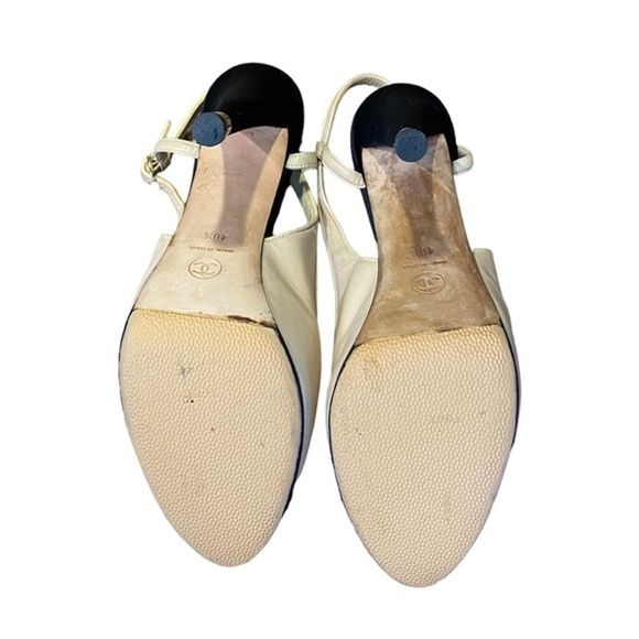 Chanel Cap Toe Slingback Black and Nude Heels - Picture 6 of 11